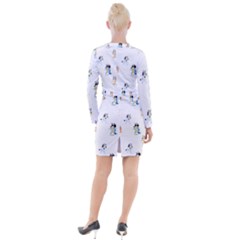 Button Long Sleeve Dress 