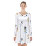 Bluey, Bluey merch, Bluey pattern, Bluey Bluey, bingo, Bluey design, bluey dog Long Sleeve Velvet V-neck Dress Bluey, Bluey merch, Bluey pattern, Bluey Bluey, bingo, Bluey design, bluey dog Long Sleeve Velvet V-neck Dress