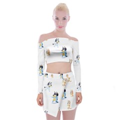 Off Shoulder Top with Mini Skirt Set 