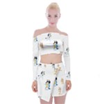 Bluey, Bluey merch, Bluey pattern, Bluey Bluey, bingo, Bluey design, bluey dog Off Shoulder Top with Mini Skirt Set Bluey, Bluey merch, Bluey pattern, Bluey Bluey, bingo, Bluey design, bluey dog Off Shoulder Top with Mini Skirt Set