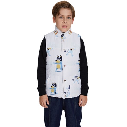 Bluey, Bluey merch, Bluey pattern, Bluey Bluey, bingo, Bluey design, bluey dog Kid s Button Up Puffer Vest from ArtsNow.com