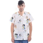 Bluey, Bluey merch, Bluey pattern, Bluey Bluey, bingo, Bluey design, bluey dog Men s V-Neck Scrub Top Bluey, Bluey merch, Bluey pattern, Bluey Bluey, bingo, Bluey design, bluey dog Men s V-Neck Scrub Top