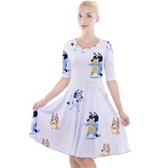 Quarter Sleeve A-Line Dress 