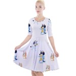 Bluey, Bluey merch, Bluey pattern, Bluey Bluey, bingo, Bluey design, bluey dog Quarter Sleeve A-Line Dress With Pockets Bluey, Bluey merch, Bluey pattern, Bluey Bluey, bingo, Bluey design, bluey dog Quarter Sleeve A-Line Dress With Pockets