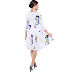 Quarter Sleeve Waist Band Dress 