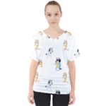 Bluey, Bluey merch, Bluey pattern, Bluey Bluey, bingo, Bluey design, bluey dog V-Neck Dolman Drape Top Bluey, Bluey merch, Bluey pattern, Bluey Bluey, bingo, Bluey design, bluey dog V-Neck Dolman Drape Top