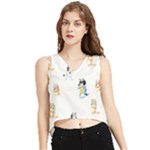 Bluey, Bluey merch, Bluey pattern, Bluey Bluey, bingo, Bluey design, bluey dog V-Neck Cropped Tank Top Bluey, Bluey merch, Bluey pattern, Bluey Bluey, bingo, Bluey design, bluey dog V-Neck Cropped Tank Top