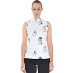 Bluey, Bluey merch, Bluey pattern, Bluey Bluey, bingo, Bluey design, bluey dog Mock Neck Shell Top Bluey, Bluey merch, Bluey pattern, Bluey Bluey, bingo, Bluey design, bluey dog Mock Neck Shell Top