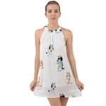 Bluey, Bluey merch, Bluey pattern, Bluey Bluey, bingo, Bluey design, bluey dog Halter Tie Back Chiffon Dress Bluey, Bluey merch, Bluey pattern, Bluey Bluey, bingo, Bluey design, bluey dog Halter Tie Back Chiffon Dress