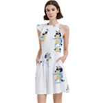 Bluey, Bluey merch, Bluey pattern, Bluey Bluey, bingo, Bluey design, bluey dog Cocktail Party Halter Sleeveless Dress With Pockets Bluey, Bluey merch, Bluey pattern, Bluey Bluey, bingo, Bluey design, bluey dog Cocktail Party Halter Sleeveless Dress With Pockets