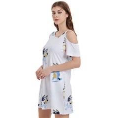 Women s Cold Shoulder Round Neck Mini Dress 