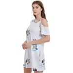 Bluey, Bluey merch, Bluey pattern, Bluey Bluey, bingo, Bluey design, bluey dog Women s Cold Shoulder Round Neck Mini Dress Bluey, Bluey merch, Bluey pattern, Bluey Bluey, bingo, Bluey design, bluey dog Women s Cold Shoulder Round Neck Mini Dress