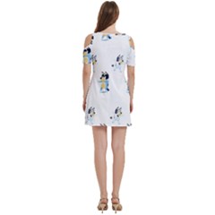 Women s Cold Shoulder Round Neck Mini Dress 