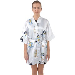 Half Sleeve Satin Kimono  