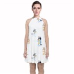 Bluey, Bluey merch, Bluey pattern, Bluey Bluey, bingo, Bluey design, bluey dog Velvet Halter Neckline Dress Bluey, Bluey merch, Bluey pattern, Bluey Bluey, bingo, Bluey design, bluey dog Velvet Halter Neckline Dress
