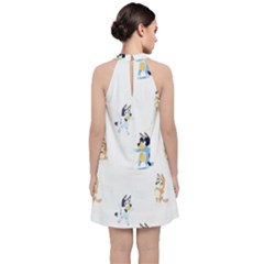 Velvet Halter Neckline Dress  