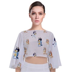 Tie Back Butterfly Sleeve Chiffon Top 
