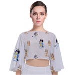 Bluey, Bluey merch, Bluey pattern, Bluey Bluey, bingo, Bluey design, bluey dog Tie Back Butterfly Sleeve Chiffon Top Bluey, Bluey merch, Bluey pattern, Bluey Bluey, bingo, Bluey design, bluey dog Tie Back Butterfly Sleeve Chiffon Top