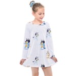 Bluey, Bluey merch, Bluey pattern, Bluey Bluey, bingo, Bluey design, bluey dog Kids Long Sleeve Dress Bluey, Bluey merch, Bluey pattern, Bluey Bluey, bingo, Bluey design, bluey dog Kids Long Sleeve Dress