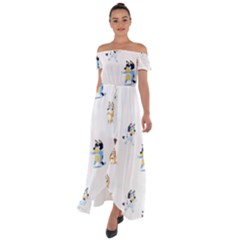 Off Shoulder Open Front Chiffon Dress 