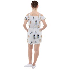 Ruffle Cut Out Chiffon Playsuit 