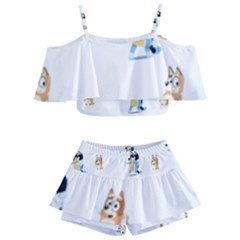 Kids  Off Shoulder Skirt Bikini 
