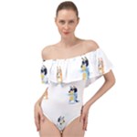 Bluey, Bluey merch, Bluey pattern, Bluey Bluey, bingo, Bluey design, bluey dog Off Shoulder Velour Bodysuit Bluey, Bluey merch, Bluey pattern, Bluey Bluey, bingo, Bluey design, bluey dog Off Shoulder Velour Bodysuit