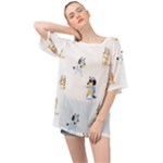 Bluey, Bluey merch, Bluey pattern, Bluey Bluey, bingo, Bluey design, bluey dog Oversized Chiffon Top Bluey, Bluey merch, Bluey pattern, Bluey Bluey, bingo, Bluey design, bluey dog Oversized Chiffon Top
