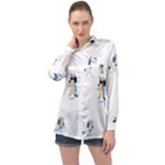 Bluey, Bluey merch, Bluey pattern, Bluey Bluey, bingo, Bluey design, bluey dog Long Sleeve Satin Shirt Bluey, Bluey merch, Bluey pattern, Bluey Bluey, bingo, Bluey design, bluey dog Long Sleeve Satin Shirt