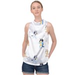 Bluey, Bluey merch, Bluey pattern, Bluey Bluey, bingo, Bluey design, bluey dog High Neck Satin Top Bluey, Bluey merch, Bluey pattern, Bluey Bluey, bingo, Bluey design, bluey dog High Neck Satin Top