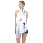 Bluey, Bluey merch, Bluey pattern, Bluey Bluey, bingo, Bluey design, bluey dog Halter Asymmetric Satin Top Bluey, Bluey merch, Bluey pattern, Bluey Bluey, bingo, Bluey design, bluey dog Halter Asymmetric Satin Top