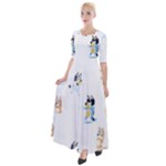 Bluey, Bluey merch, Bluey pattern, Bluey Bluey, bingo, Bluey design, bluey dog Half Sleeves Maxi Dress Bluey, Bluey merch, Bluey pattern, Bluey Bluey, bingo, Bluey design, bluey dog Half Sleeves Maxi Dress