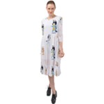 Bluey, Bluey merch, Bluey pattern, Bluey Bluey, bingo, Bluey design, bluey dog Ruffle End Midi Chiffon Dress Bluey, Bluey merch, Bluey pattern, Bluey Bluey, bingo, Bluey design, bluey dog Ruffle End Midi Chiffon Dress