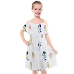 Kids  Cut Out Shoulders Chiffon Dress 