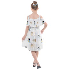 Kids  Cut Out Shoulders Chiffon Dress 