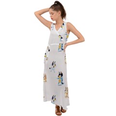 V-Neck Chiffon Maxi Dress 