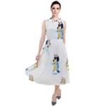 Bluey, Bluey merch, Bluey pattern, Bluey Bluey, bingo, Bluey design, bluey dog Round Neck Boho Dress Bluey, Bluey merch, Bluey pattern, Bluey Bluey, bingo, Bluey design, bluey dog Round Neck Boho Dress
