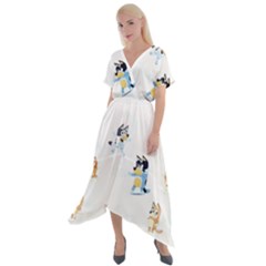 Cross Front Sharkbite Hem Maxi Dress 