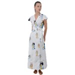 Bluey, Bluey merch, Bluey pattern, Bluey Bluey, bingo, Bluey design, bluey dog Flutter Sleeve Maxi Dress Bluey, Bluey merch, Bluey pattern, Bluey Bluey, bingo, Bluey design, bluey dog Flutter Sleeve Maxi Dress