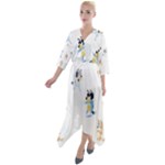 Bluey, Bluey merch, Bluey pattern, Bluey Bluey, bingo, Bluey design, bluey dog Quarter Sleeve Wrap Front Maxi Dress Bluey, Bluey merch, Bluey pattern, Bluey Bluey, bingo, Bluey design, bluey dog Quarter Sleeve Wrap Front Maxi Dress