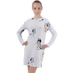 Bluey, Bluey merch, Bluey pattern, Bluey Bluey, bingo, Bluey design, bluey dog Long Sleeve Hoodie Dress Bluey, Bluey merch, Bluey pattern, Bluey Bluey, bingo, Bluey design, bluey dog Long Sleeve Hoodie Dress