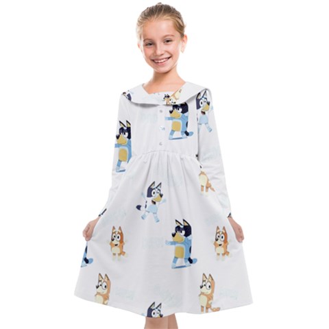 Bluey, Bluey merch, Bluey pattern, Bluey Bluey, bingo, Bluey design, bluey dog Kids  Midi Sailor Dress from ArtsNow.com