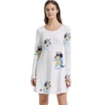Bluey, Bluey merch, Bluey pattern, Bluey Bluey, bingo, Bluey design, bluey dog Long Sleeve Velour Skater Dress Bluey, Bluey merch, Bluey pattern, Bluey Bluey, bingo, Bluey design, bluey dog Long Sleeve Velour Skater Dress