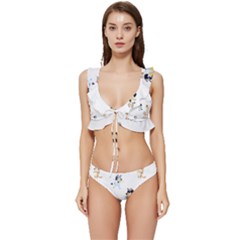 Low Cut Ruffle Edge Bikini Set 