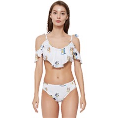 Ruffle Edge Tie Up Bikini Set	 