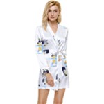 Bluey, Bluey merch, Bluey pattern, Bluey Bluey, bingo, Bluey design, bluey dog Long Sleeve Satin Robe Bluey, Bluey merch, Bluey pattern, Bluey Bluey, bingo, Bluey design, bluey dog Long Sleeve Satin Robe
