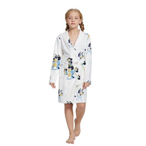 Bluey, Bluey merch, Bluey pattern, Bluey Bluey, bingo, Bluey design, bluey dog Kids  Long Sleeve Velvet Lounge Robe from ArtsNow.com