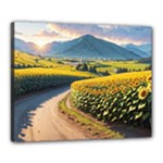 Sunflowers Flowers Nature Canvas 20  x 16  (Stretched)
