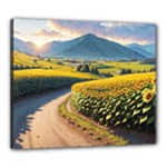 Sunflowers Flowers Nature Canvas 24  x 20  (Stretched)
