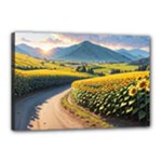 Sunflowers Flowers Nature Canvas 18  x 12  (Stretched)